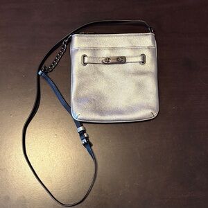 Silver Coach Crossbody Bag